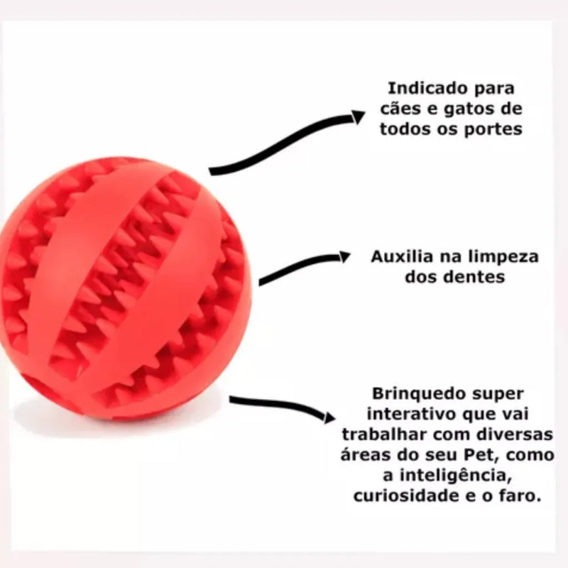 Bola Multifuncional Escova Mordedor Porta Petisco